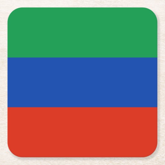 ダゲスタン国旗 スクエアペーパーコースター (正面)