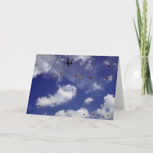 ダコタからパラシュートジャンプ，空挺師団， A カード (正面)