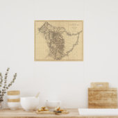 ダコタのブラックヒルズの地図 ポスター (キッチン)