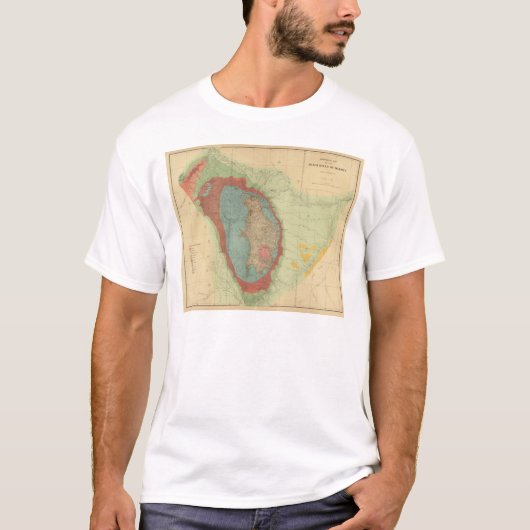 ダコタのブラックヒルズの地質地図 Tシャツ (正面)