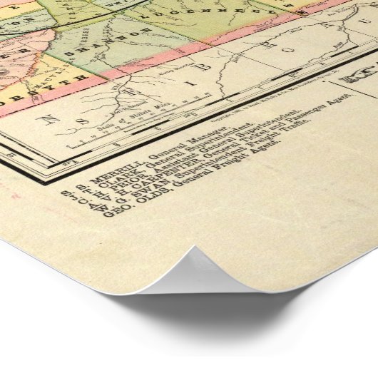 ダコタの地図 ポスター (角)