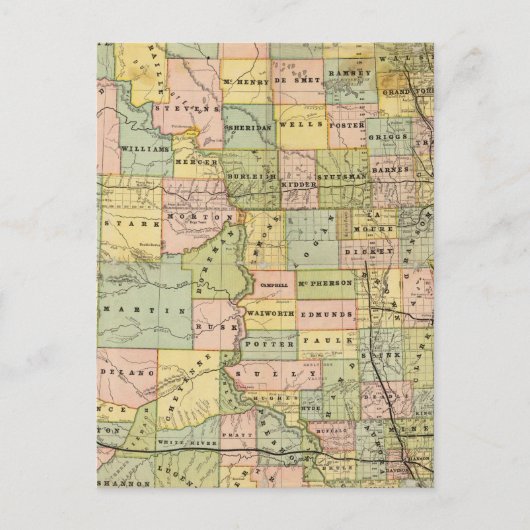 ダコタの地図 ポストカード (正面)