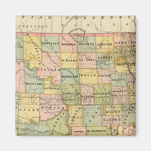 ダコタの地図 マグネット (正面)