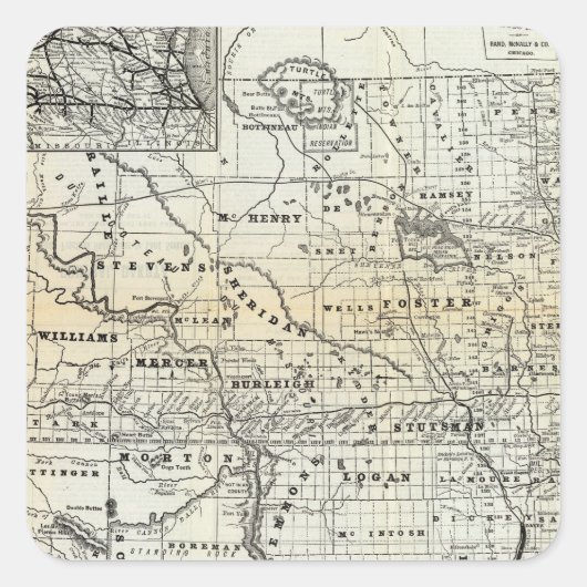 ダコタの正しい地図 スクエアシール (正面)