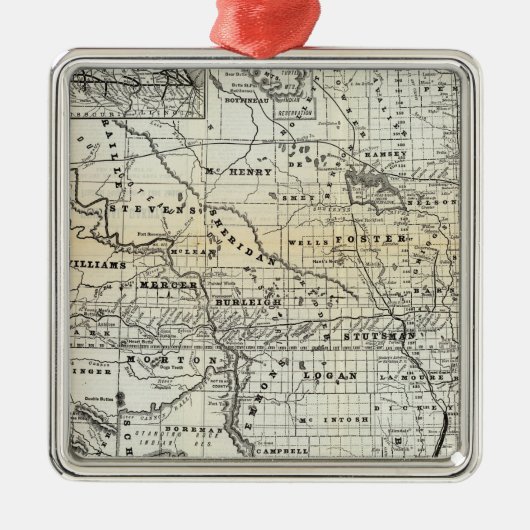 ダコタの正しい地図 メタルオーナメント (正面)