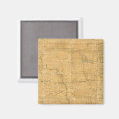 ダコタ州のポスト路線地図 マグネット (正面/裏面)