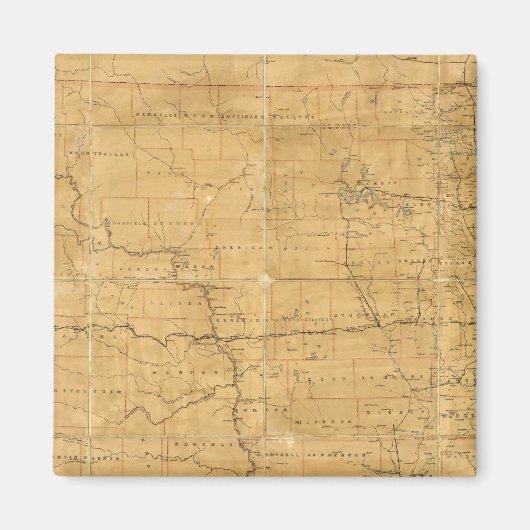 ダコタ州のポスト路線地図 マグネット (正面)