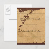 ダコタ州の郵便路線図 ポストカード (正面/裏面)