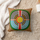 ダコタ-ブラックフット族の円形浮彫りのデザイン クッション (ブランケット)