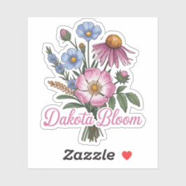 ダコタ・ワイルドフラワーの花開き - ボヘミアンフローラル・プレーリーデザイン シール