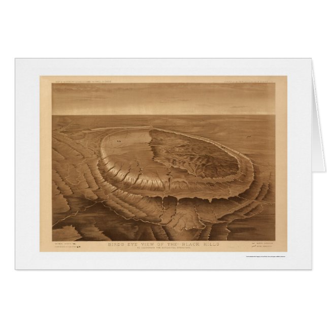 ダコタBirdseyeの眺め1880年のブラックヒルズ (正面横)