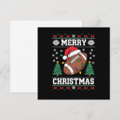 ダサいクリスマススウェター風サンタアメリカンフットボール 招待状 (正面/裏面)