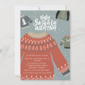 ダサいクリスマススウェター・パーティーのご招待 招待状 (正面)