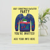 ダサいクリスマススウェットパーティーの招待状 招待状 (スタンド正面)