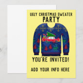 ダサいクリスマススウェットパーティーの招待状 招待状 (正面/裏面)