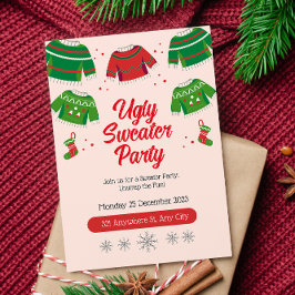 ダサいクリスマススウェットパーティーの招待状 招待状