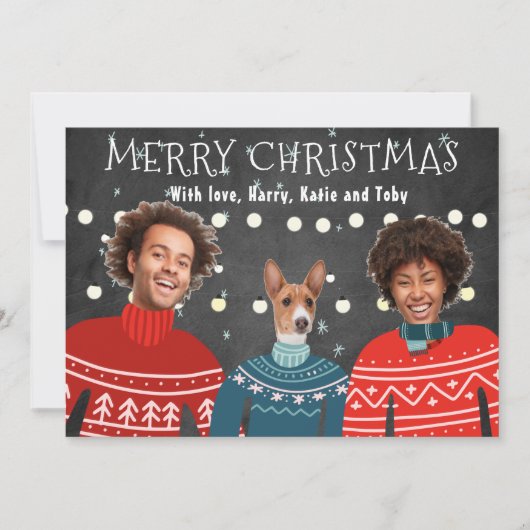 ダサいクリスマススウェット家族のクリスマスカード , 面白いクリスマス シーズンカード (正面)