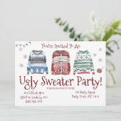 ダサいクリスマススウェーター招待状 招待状 (スタンド正面)