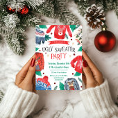 ダサいクリスマススウェーター パーティー招待状 テンプレート
