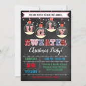 ダサいクリスマススウェーター パーティー 招待状 (正面)
