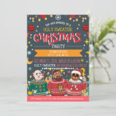 ダサいクリスマススウェーター ホリデーパーティ 楽しいコンテスト 招待状 (スタンド正面)