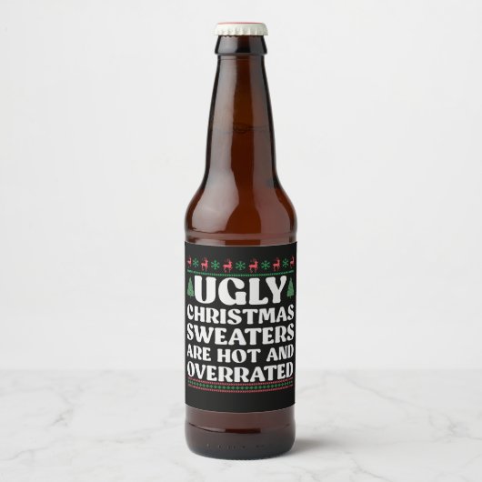 ダサいクリスマスセーターは大人気で過大評価だなんて ビールラベル (正面)