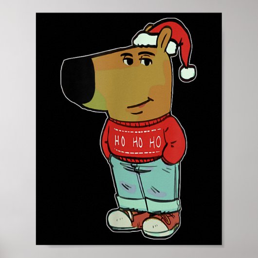 ダサいクリスマスセーターを着た Chill Guy Meme ポスター (正面)