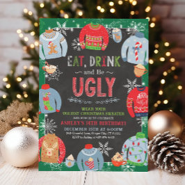 ダサいクリスマスツリーの招待状　飲んで、食べて、ダサさを楽しんで 招待状