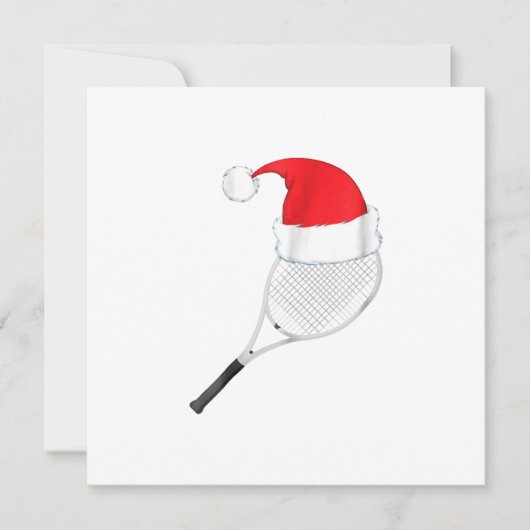 ダサいクリスマスツリー柄のテニスサンタ 招待状 (正面)