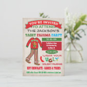 ダサいクリスマスパジャマパーティーの招待状 招待状 (スタンド正面)