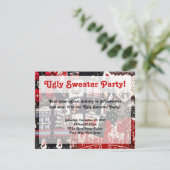 ダサいスウェットパーティーの招待状, レトロな赤と緑 招待状 (スタンド正面)
