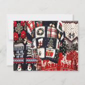 ダサいスウェットパーティーの招待状, レトロな赤と緑 招待状 (裏面)