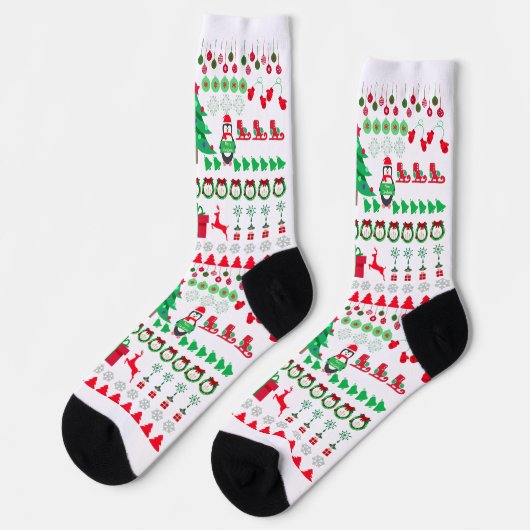 ダサいセーターのクリスマス要素 ソックス (左)