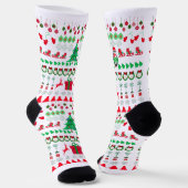 ダサいセーターのクリスマス要素 ソックス (傾斜あり)
