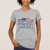ダサかっこいいアメリカンヒゲ愛国ベクター デザイン Tシャツ (正面)