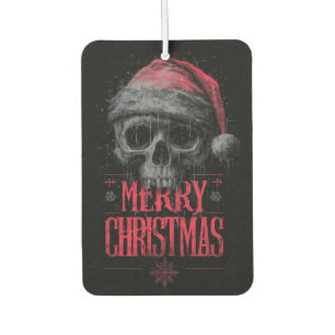 ダサかっこいいゴシック・スカル+クリスマス・サンタ帽 カーエアーフレッシュナー