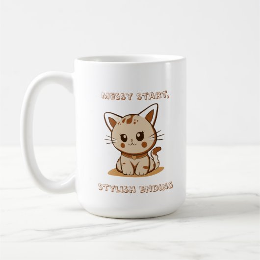 ダサかっこいいスタートからおしゃれなフィニッシュ コーヒーマグカップ (左)