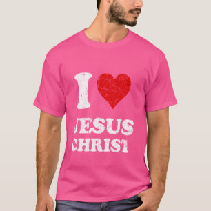 ダサかっこいいダメージデザイン イエスキリスト大好き Tシャツ