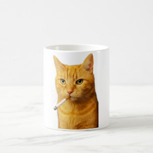 ダサかっこいい猫のミーム 喫煙猫 シガレット コーヒーマグカップ