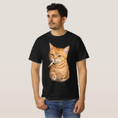 ダサかっこいい猫のミーム 喫煙猫 シガレット Tシャツ (正面フル)