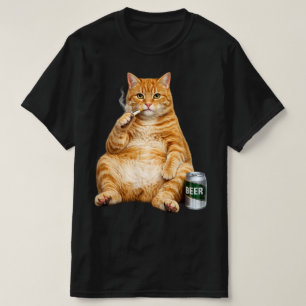 ダサかっこいい猫のミーム 喫煙猫 シガレット Tシャツ