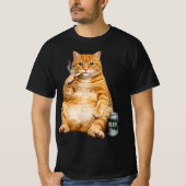 ダサかっこいい猫のミーム 喫煙猫 シガレット Tシャツ (正面)