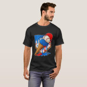 ダサかっこいい野球少年アイスクリームドリップ野球B Tシャツ (正面フル)