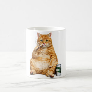 ダサかっこいい 猫のミーム 喫煙猫 シガレット コーヒーマグカップ