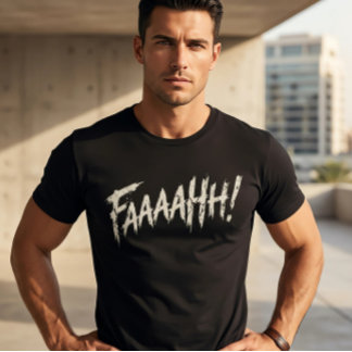 ダサかっこいい'FAAAAHH!' グラフィック メンズ ブラック Tシャツ
