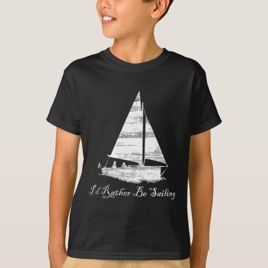 ダサかわいい セーリング+ボート乗り が好き Tシャツ (正面)