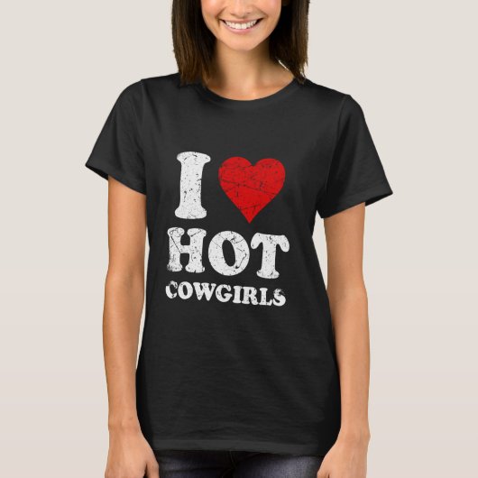 ダサかわいい 熱いカウガール大好き Tシャツ (正面)