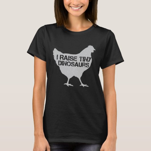 ダサかわイラスト ダイナソー 鶏 養鶏 農家 Tシャツ (正面)