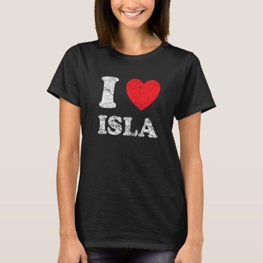 ダサかわグランジダメージデザイン Isla大好き Tシャツ (正面)