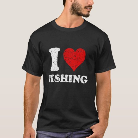 ダサかわダメージデザイン 釣り好きな人へ Tシャツ (正面)